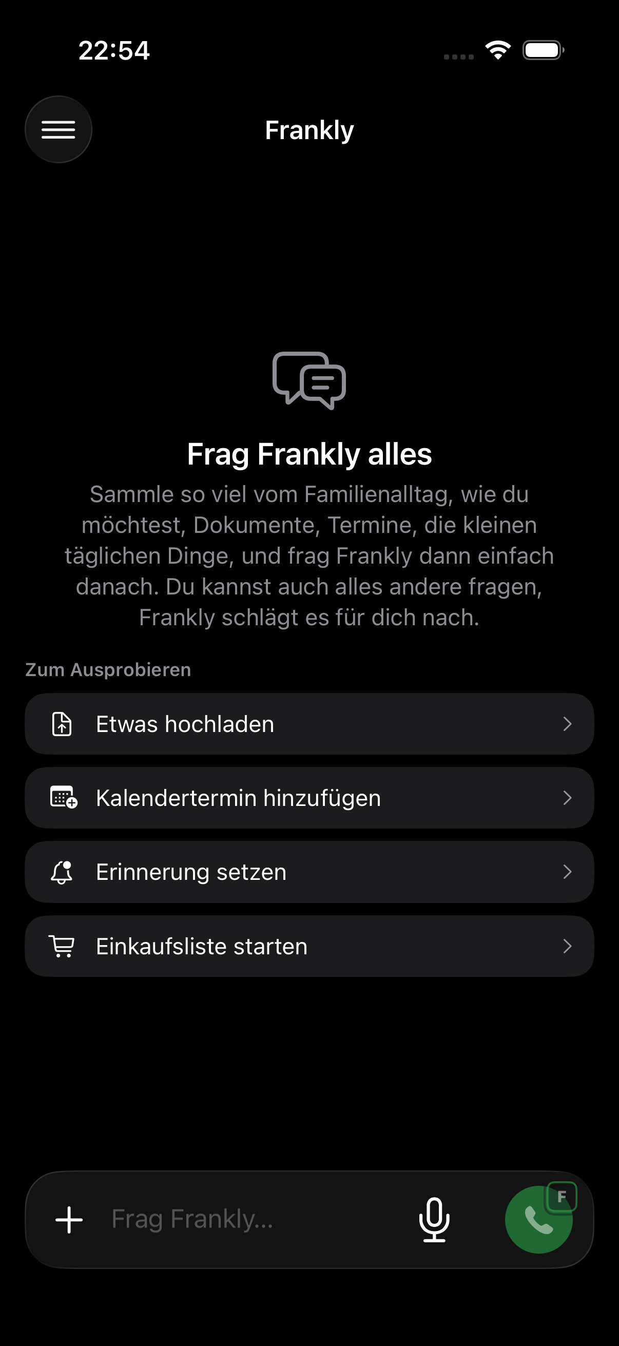 Frag Frankly alles