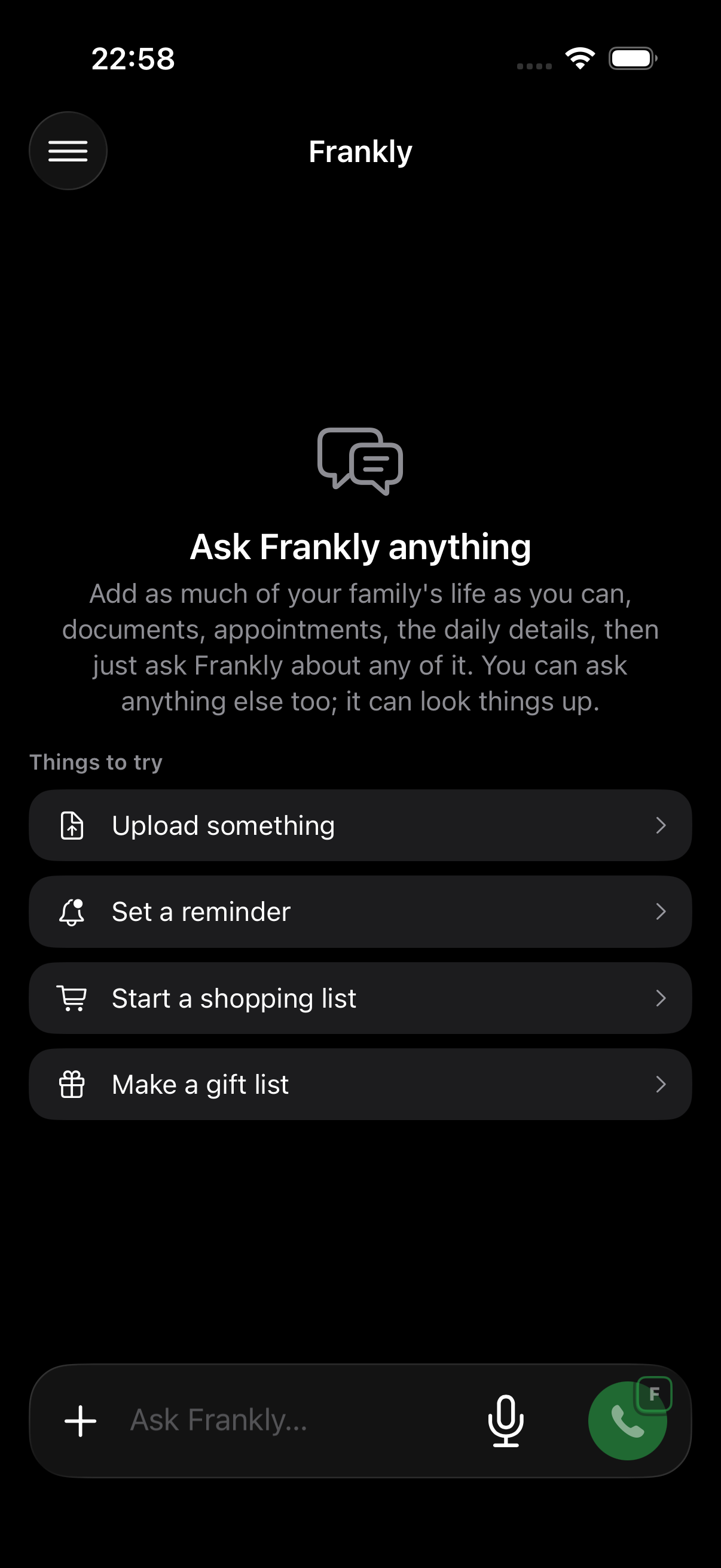 Ask Frankly anything